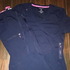 Navy Koi Scrub Set